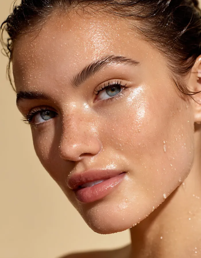 hydrapeel visage femme gouttes d'eau